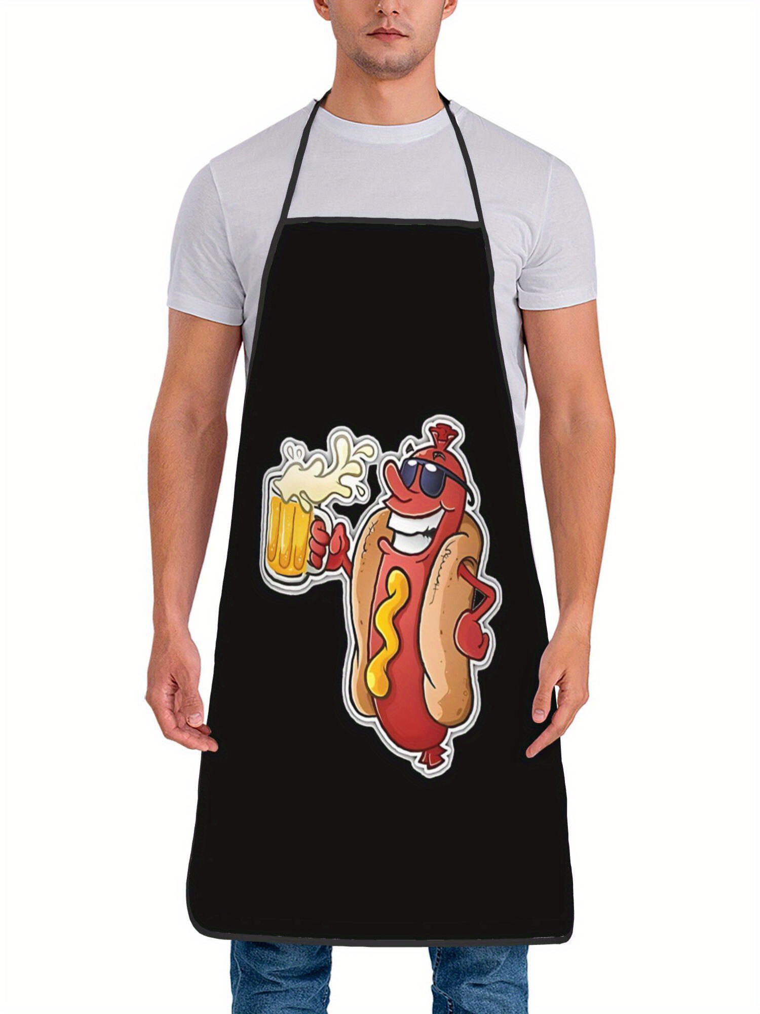 Hot Dog Pattern Print Apron, F - Home Cooking Fast Foods 评论和价格
