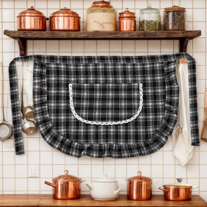 Apron Square Check Half Waist  - Home Cooking Service 评论和价格
