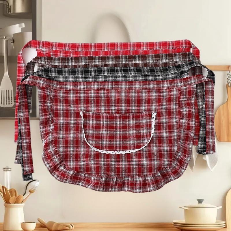 Apron Square Check Half Waist  - Home Cooking Service 评论和价格